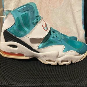 Turquoise, orange and white. Miami Dolphin colorway.